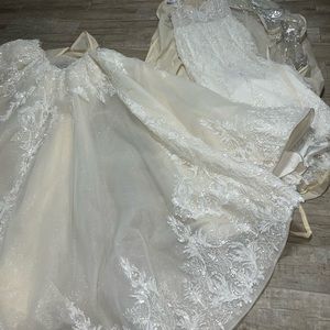 New custom made dress size 14 with over skirt.